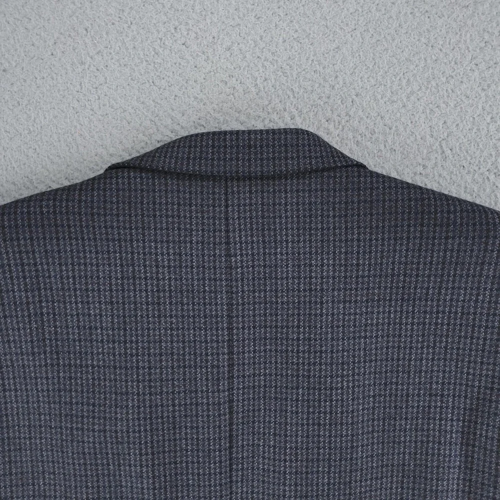 Chaps Blazer Mens 48L Gray Check Lambswool Tweed Sport Coat Jacket Big Tall